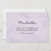 Paars Plum Silver Floral Bridesmaid Voorstel Kaart (Achterkant)