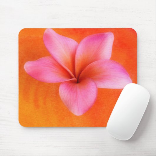 Paars Plumeria Tropical Frangipani Flower Oranje Muismat (Met muis)