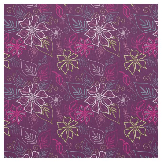Paars Poinsettia Stof (Swatch)