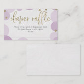 Paars Polka Dot Diaper Raffle Baby shower Kaart (Voorkant / Achterkant)