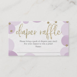 Paars Polka Dot Diaper Raffle Baby shower Kaart