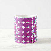 Paars Polka Dot Monogram Koffiemok (Center)