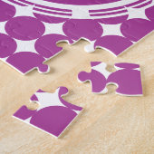 Paars Polka Dot Monogram Legpuzzel (Zijkant)