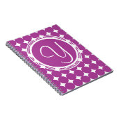 Paars Polka Dot Monogram Notitieboek (Rechterzijde)