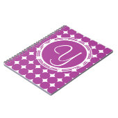 Paars Polka Dot Monogram Notitieboek (Linkerzijde)