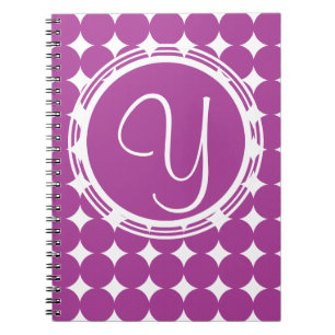 Paars Polka Dot Monogram Notitieboek