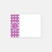 Paars Polka Dot Monogram Post-it® Notes (Voorkant)