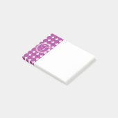 Paars Polka Dot Monogram Post-it® Notes (Schuin)
