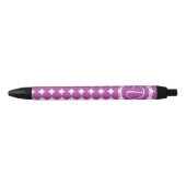 Paars Polka Dot Monogram Zwarte Inkt Pen (Voorkant)