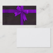 Paars Polka Dot Ribbon Visitekaartje (Voorkant / Achterkant)