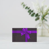 Paars Polka Dot Ribbon Visitekaartje (Staand voorkant)