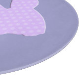 Paars Polka Dot Silhouette Bunny Cutting Board Snijplank (Hoek)