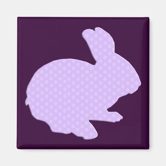 Paars Polka Dot Silhouette Easter Bunny Magnet (Voorkant)