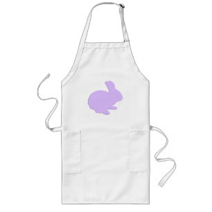 Paars Polka Dot Silhouette Easter Bunny Schort