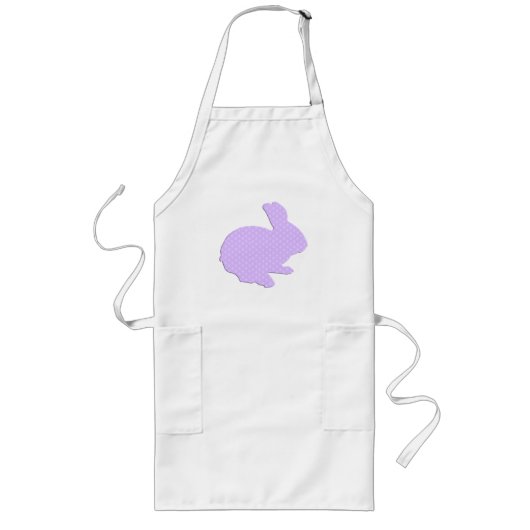 Paars Polka Dot Silhouette Easter Bunny Schort (Voorkant)