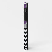 Paars Polka Dots Black Chevron Monogram Case-Mate iPhone Case (Achterkant/links)