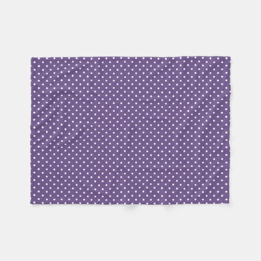 Paars Polka Dots Fleece Blanket (Voorkant (Horizontaal))
