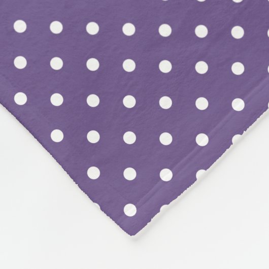 Paars Polka Dots Fleece Blanket (Hoek)