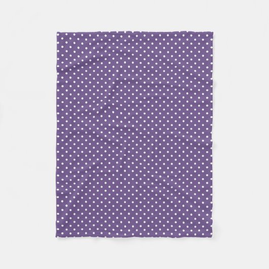 Paars Polka Dots Fleece Blanket (Voorkant)