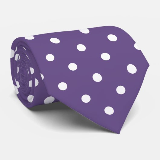 Paars Polka Dots Stropdas (Opgerold)