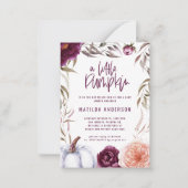 paars pompoen herfst baby shower notitiekaartje (Voorkant)