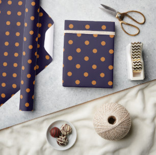 Paars + Pompoen Stippen (Groot) Cadeaupapier