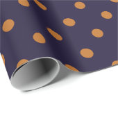 Paars + Pompoen Stippen (Groot) Cadeaupapier (Rol Hoek)