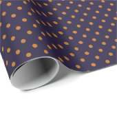 Paars + Pompoen Stippen (Klein) Cadeaupapier (Rol Hoek)