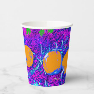 Paars pompoenveld in Pop Art Style Papieren Bekers