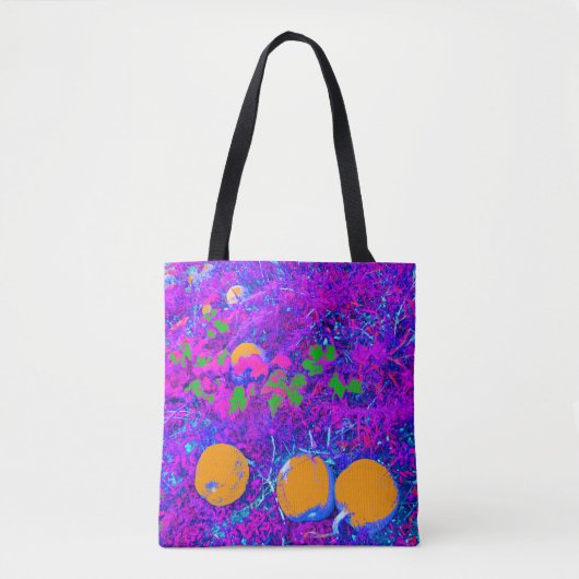 Paars pompoenveld in Pop Art Style Tote Bag (Voorkant)