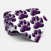 Paars Pooch Print Stropdas (Opgerold)
