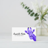 Paars Pop Visitekaartje Giraffe (Staand voorkant)