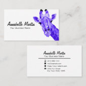 Paars Pop Visitekaartje Giraffe (Voorkant / Achterkant)