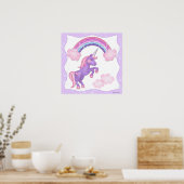 Paars Poster Unicorn (Keuken)