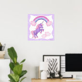 Paars Poster Unicorn (Thuiskantoor)