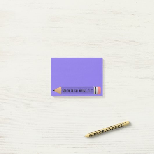 Paars potlood post-it® notes (Op bureau)