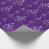 Paars Prettig kerstfeest Cadeaupapier (Hoek)