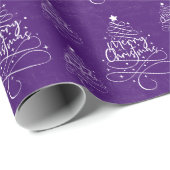 Paars Prettig kerstfeest Cadeaupapier (Rol Hoek)