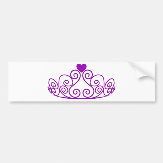 PAARS PRINCIPE TIARA GRAPHIC CROWN BUMPERSTICKER (Voorkant)
