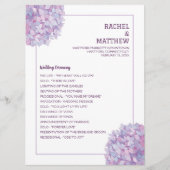 Paars programma Hydrangea Wedding Flat Programmakaart (Voorkant)