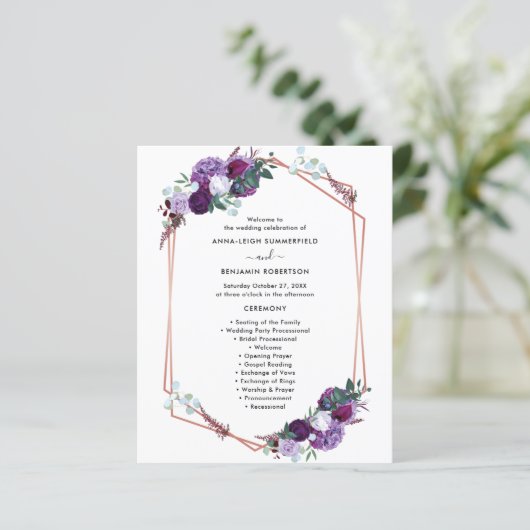 Paars programma voor de uitreiking van het Floral  (Staand voorkant)