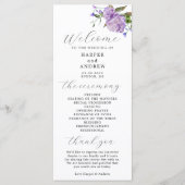 Paars programma voor de uitreiking van het Floral  Programmakaart (Voorkant)