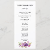 Paars programma voor de uitreiking van het Floral Programmakaart (Achterkant)