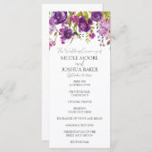 Paars programma voor de uitreiking van het Floral Programmakaart (Voorkant / Achterkant)