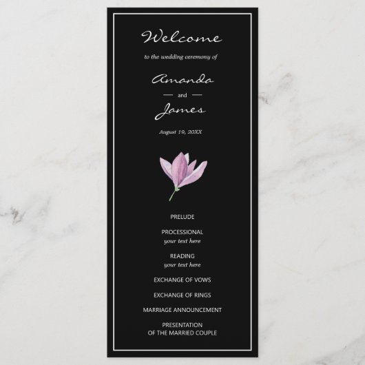 Paars programma voor de uitreiking van het Floral  Programmakaart (Voorkant)