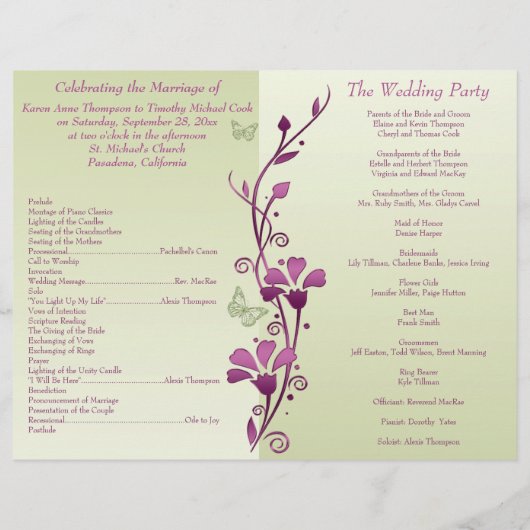 Paars programma voor groene vlinder (Achterkant)