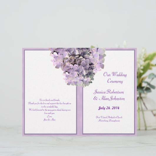 Paars programma voor Sjabloon van Hydrangea (Staand voorkant)