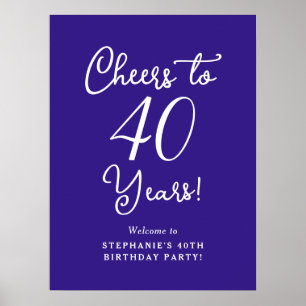 Paars proost op 40 jaar 40e verjaardag welkom poster