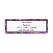 Paars pruimen en groen gepatterd etiket (Voorkant)