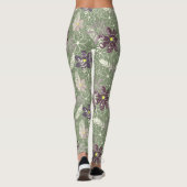paars  pruimen lila veren bloemen patroon leggings (Achterkant)